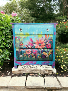 Furniture Tattoos- Designs by Whimsykel Spring Kaleidoscope Paper 14"x10" Acrylic Mineral Paint Chalk Paint Clay Paint