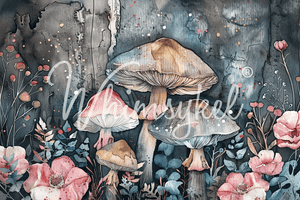 Whimsykel Mushroom Serenade Decoupage Tissue Paper Acrylic Mineral Paint Chalk Paint Clay Paint