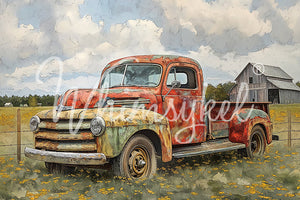 Old Farm Truck Decoupage Tissue Paper 29X21