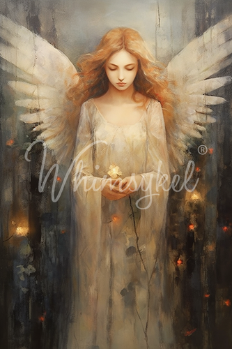 Angelic Contemplation Decoupage Tissue Paper 21x29 in