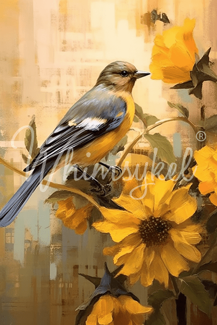 Whimsykel October's Bluebird Decoupage Tissue Paper 21x29 in Acrylic Mineral Paint Chalk Paint Clay Paint