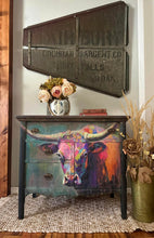 Furniture Tattoos- Designs by Whimsykel Oscar: Longhorn Decoupage Tissue Paper 30x20 Acrylic Mineral Paint Chalk Paint Clay Paint